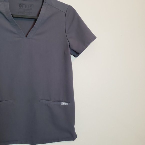 Figs Limited Edition Charcoal Grey Casma Three-Pocket Scrub Top XS - Picture 5 of 10